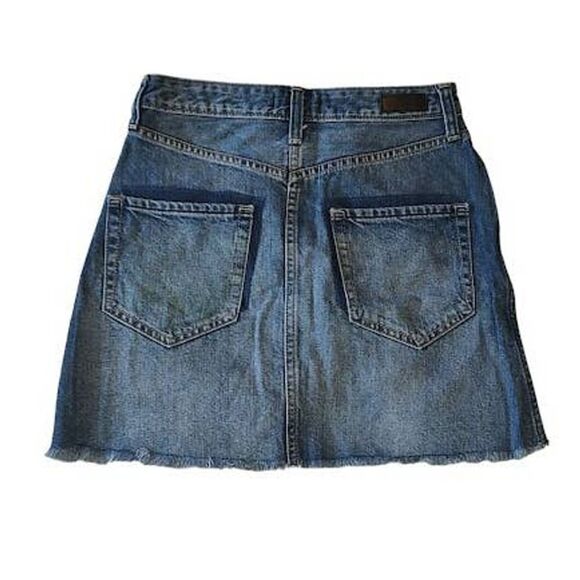 Abercrombie & Fitch Jean Denim Raw Hem Mini Skirt Size 25 - Picture 2 of 4